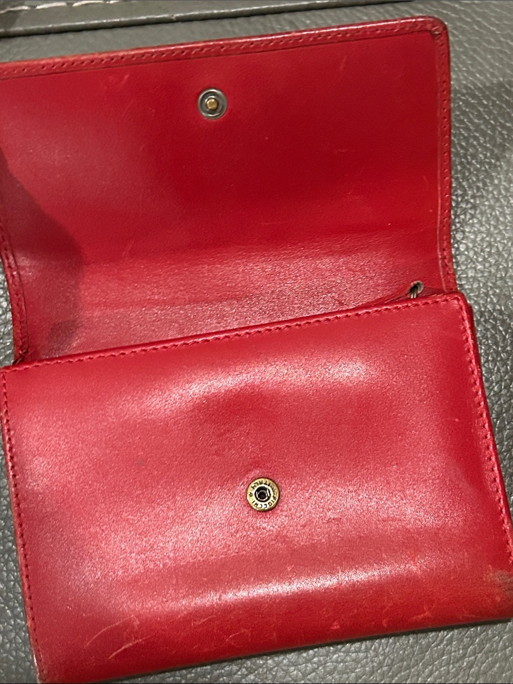Coach Red Glove Leather Vintage Compact Wallet GUVC - Picture 4 of 15
